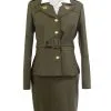 NewCosplay Captain America: The First Avenger Agent Peggy Carter Suit Cosplay Costume Version Green -Costumes Cosplay Sales 11005429 2