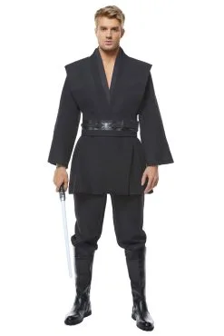 CosplaySky Star Wars Obi Wan Kenobi Jedi Black Version No Cloak Cosplay Costume