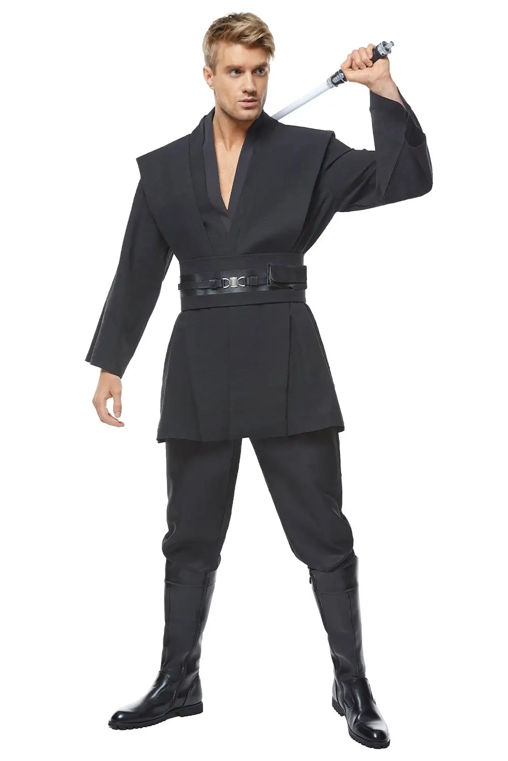 CosplaySky Star Wars Obi Wan Kenobi Jedi Black Version No Cloak Cosplay Costume 5 CosplaySky Star Wars Obi Wan Kenobi Jedi Black Version No Cloak Cosplay Costume - Image 3
