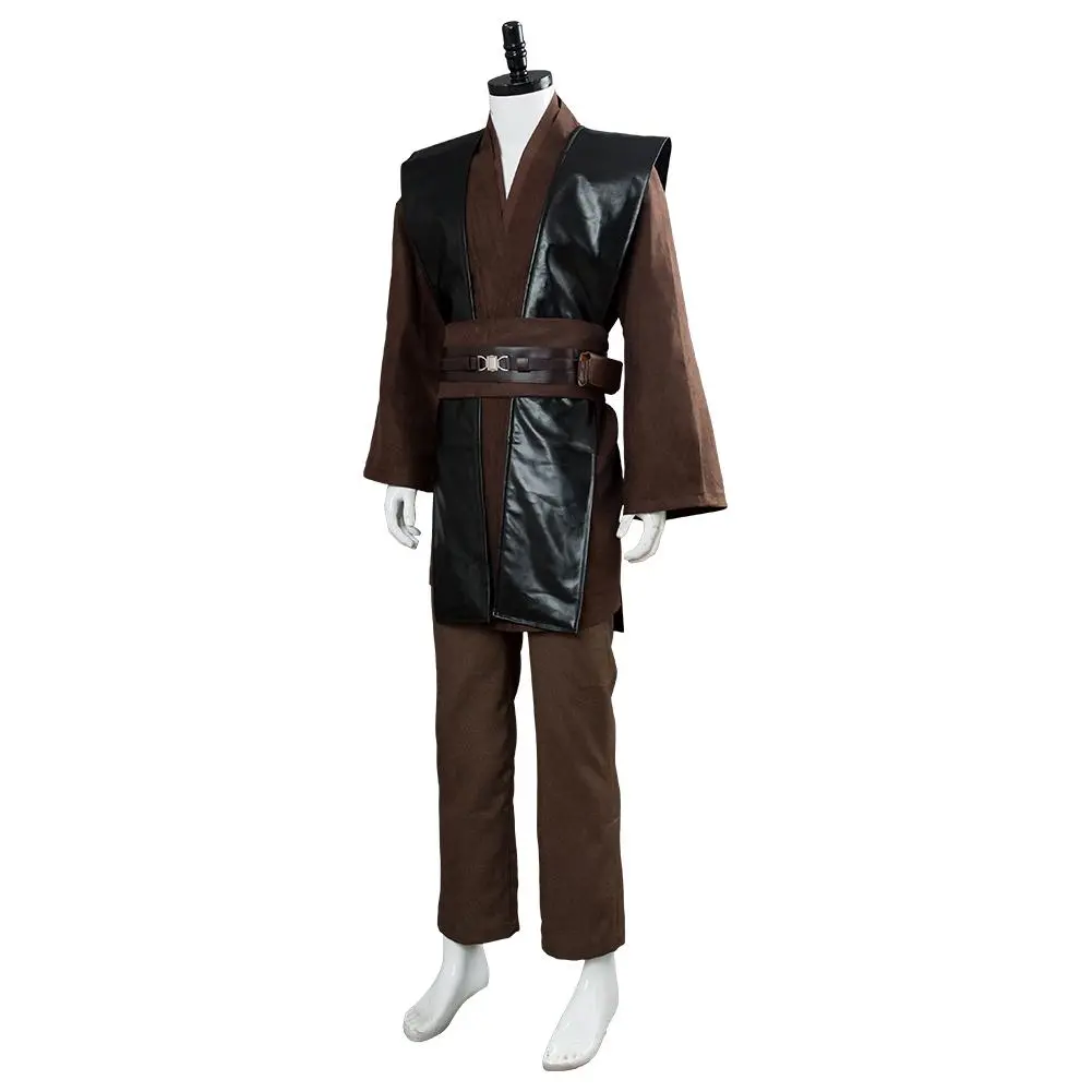 CosplaySky Star Wars Mens Jedi Anakin Skywalker Cosplay Costume Knight Tunic Uniform Brown Vision 5 CosplaySky Star Wars Mens Jedi Anakin Skywalker Cosplay Costume Knight Tunic Uniform Brown Vision - Image 3