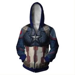 CosplaySky Avengers 4:End Game Quantum Realm Captain America Hoodie