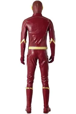 NewCosplay The Flash Season 4 Barry Allen Flash Outfit Jumpsuit Uniform Cosplay Costume+shoes Whole Set -Costumes Cosplay Sales 131405 3