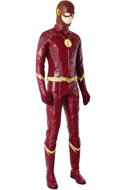 NewCosplay The Flash Season 4 Barry Allen Flash Outfit Jumpsuit Uniform Cosplay Costume+shoes Whole Set -Costumes Cosplay Sales 131405 6