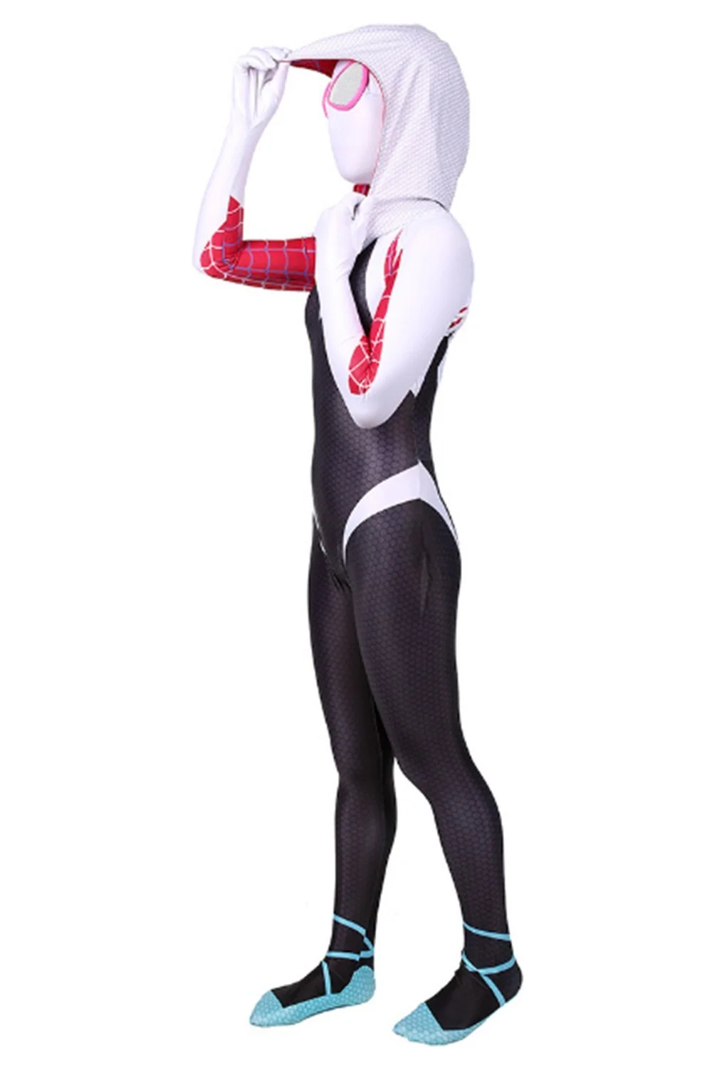 New Cosplaysky Spider-Man: Into The Spider-Verse Spider-Gwen Kids Children Halloween Cosplay Costumes 4 New Cosplaysky Spider-Man: Into The Spider-Verse Spider-Gwen Kids Children Halloween Cosplay Costumes - Image 2
