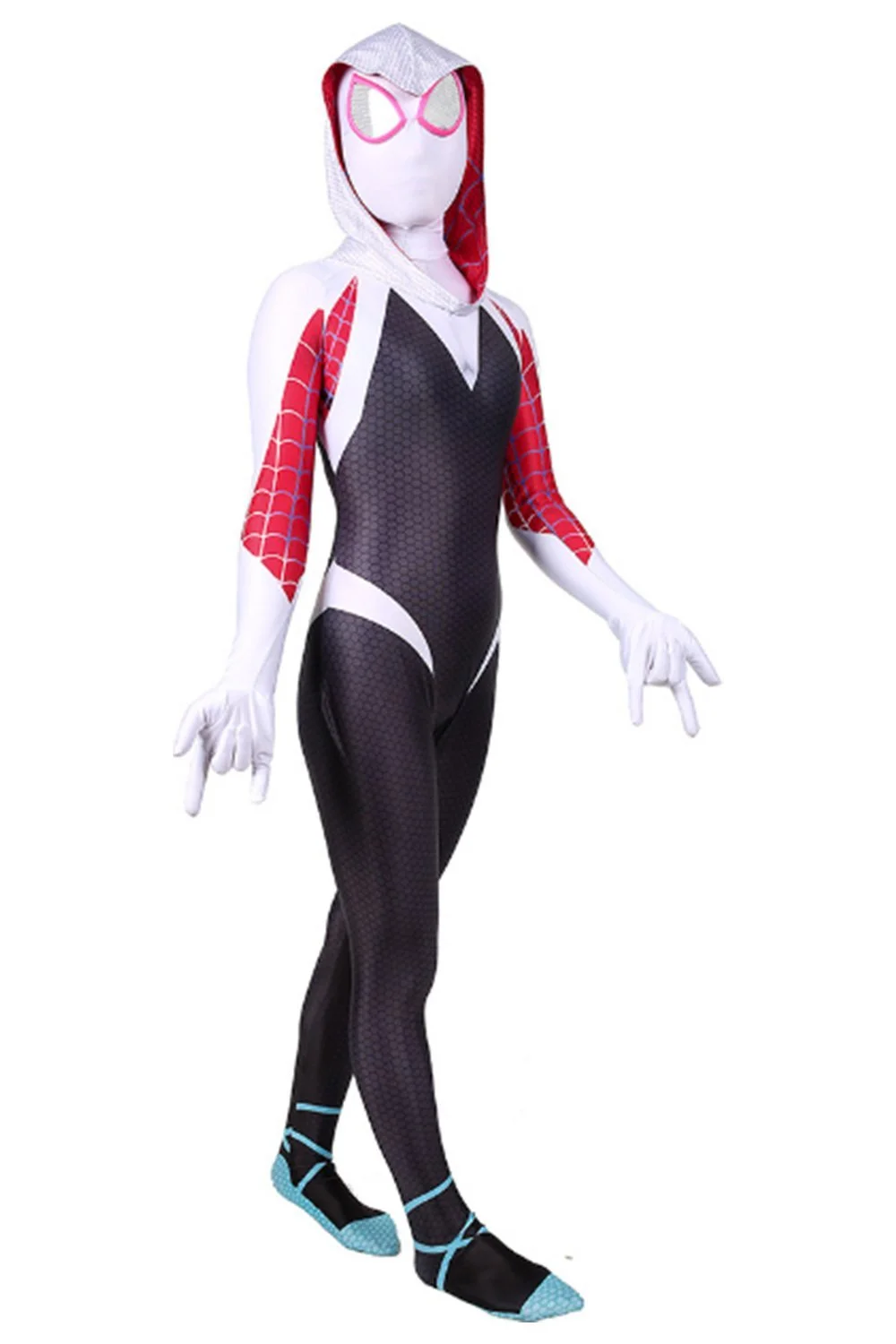New Cosplaysky Spider-Man: Into The Spider-Verse Spider-Gwen Kids Children Halloween Cosplay Costumes 6 New Cosplaysky Spider-Man: Into The Spider-Verse Spider-Gwen Kids Children Halloween Cosplay Costumes - Image 4