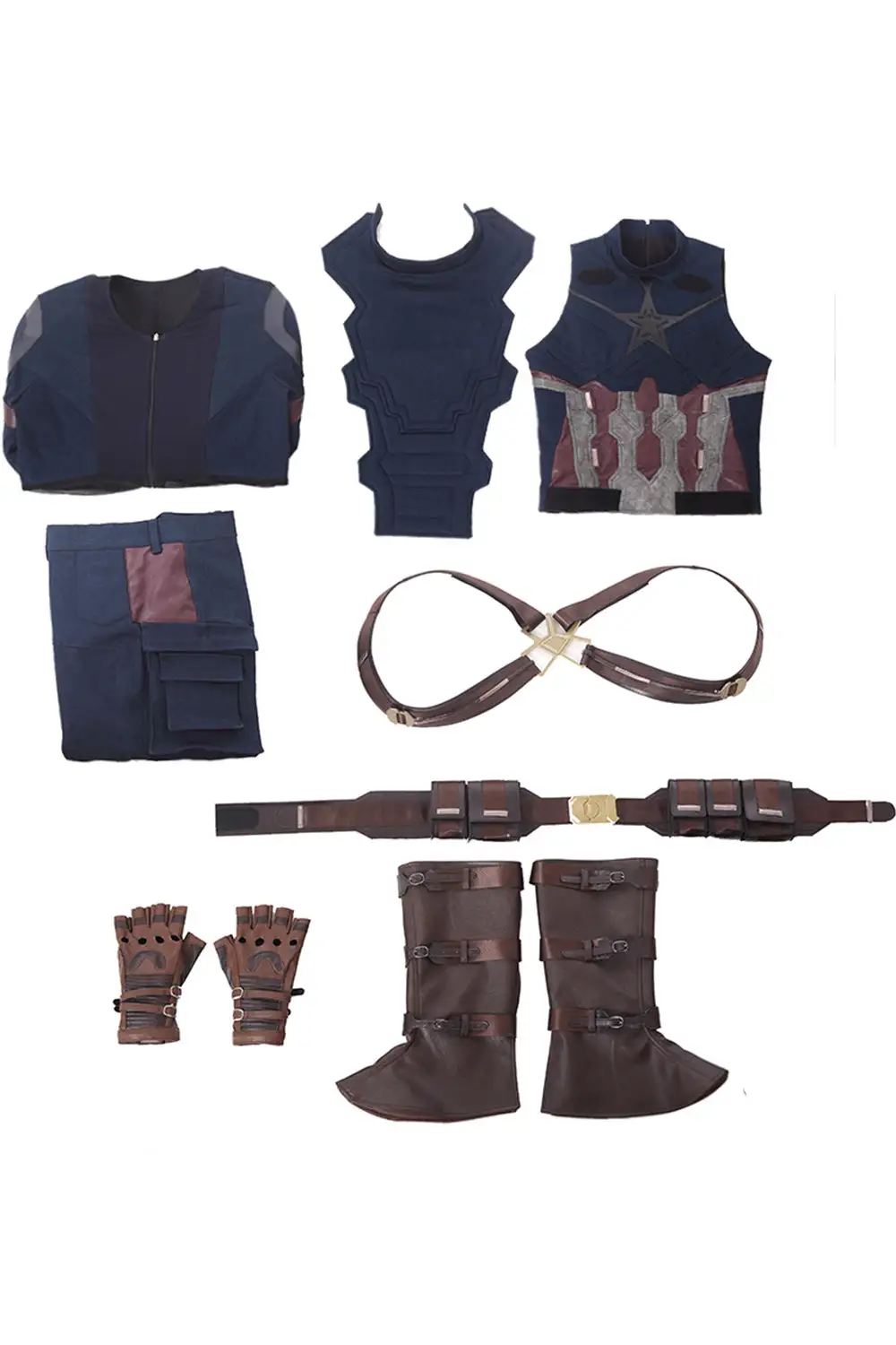 NewCosplay Avengers 3 : Infinity War Captain America Steven Rogers Outfit Uniform Suit Cosplay Costume 4 NewCosplay Avengers 3 : Infinity War Captain America Steven Rogers Outfit Uniform Suit Cosplay Costume - Image 2