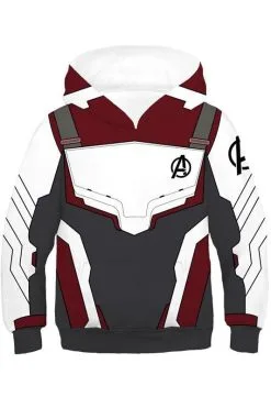 CosplaySky Kids Avengers 4 Endgame Hoodie Captain Ameriaca Quantum Realm Suit Pullover Sweatshirt Unisex
