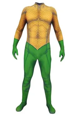 New Cosplaysky Aquaman Arthur Curry Jumpsuit Outfit Cosplay Costume