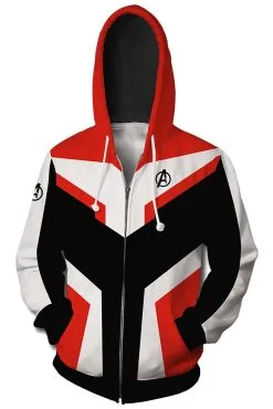 CosplaySky Teen Hoodie Avengers 4 Endgame Quantum Realm Suit Zip Up Jacket Sweatshirt For Adults Unisex