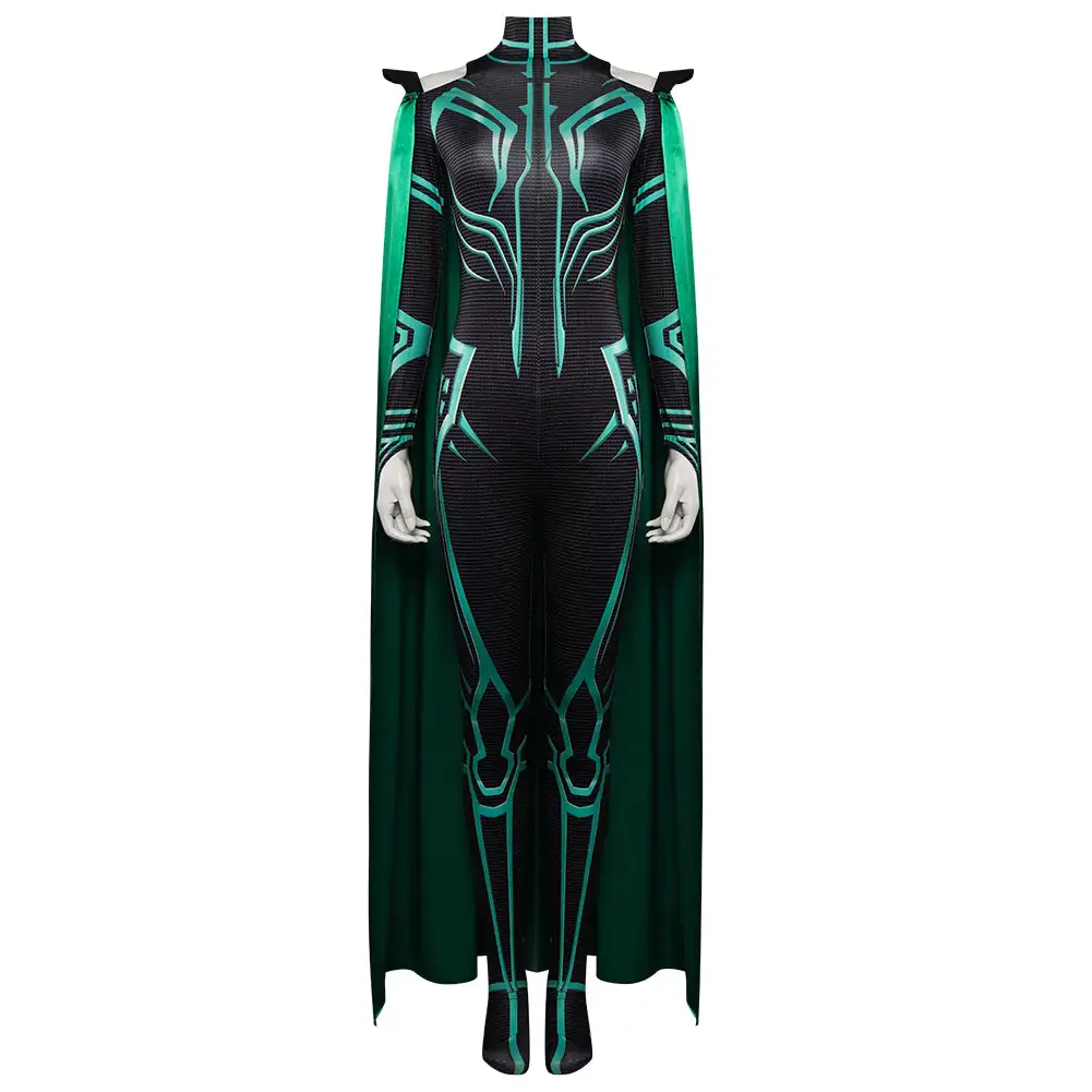 INSWEAR Thor: Ragnarok Hela Jumpsuits Cloak Cosplay Costume Outfits Halloween Carnival Party Suit 4 INSWEAR Thor: Ragnarok Hela Jumpsuits Cloak Cosplay Costume Outfits Halloween Carnival Party Suit - Image 2