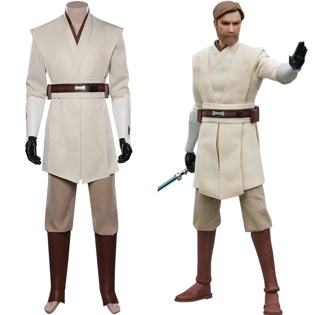 Fansholiday Star Wars: The Clone Wars-Obi-Wan Kenobi Cosplay Costume Outfits Halloween Carnival Suit 3 Fansholiday Star Wars: The Clone Wars-Obi-Wan Kenobi Cosplay Costume Outfits Halloween Carnival Suit