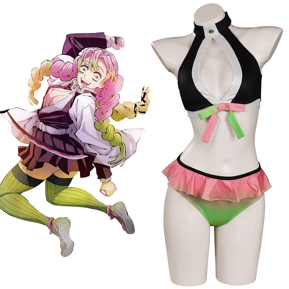 NewCosplay Kanroji Mitsuri Original Designer Sexy Swimsuit Cosplay Costume-cossky® 4 NewCosplay Kanroji Mitsuri Original Designer Sexy Swimsuit Cosplay Costume-cossky® - Image 2