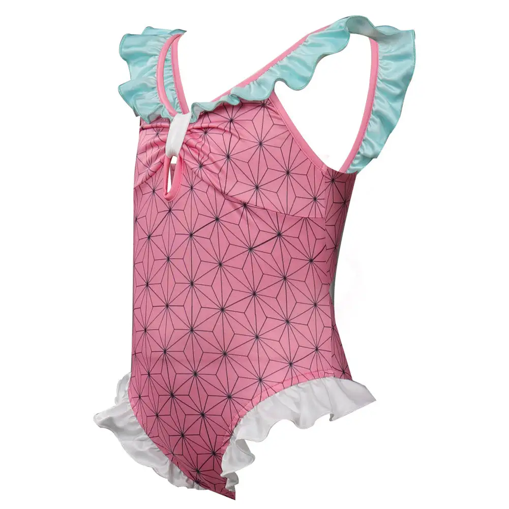 New Cosplaysky Kids Girls Kamado Nezuko Cosplay Costumes Jumpsuit Swimsuit 5 New Cosplaysky Kids Girls Kamado Nezuko Cosplay Costumes Jumpsuit Swimsuit - Image 3