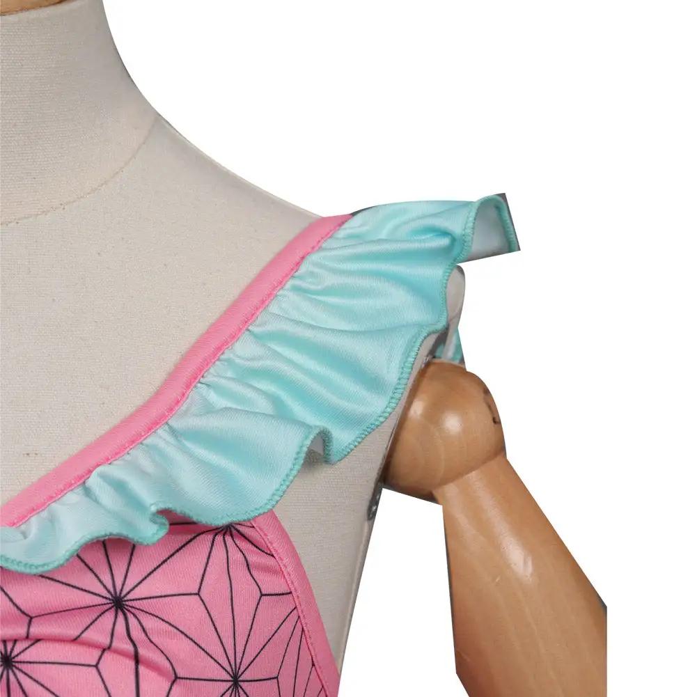 New Cosplaysky Kids Girls Kamado Nezuko Cosplay Costumes Jumpsuit Swimsuit 8 New Cosplaysky Kids Girls Kamado Nezuko Cosplay Costumes Jumpsuit Swimsuit - Image 6