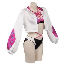 CosplaySky Spider-Man: Across The Spider-Verse Gwen Stacy Cosplay CostumeTop Shorts Cloak Swimsuit Outfits Halloween Carnival Suit -Costumes Cosplay Sales 15004144 4