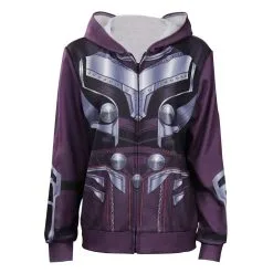 Cossky Thor: Love And Thunder Jane Foster Cosplay Hoodie Zip Up Coat Halloween Carnival Suit