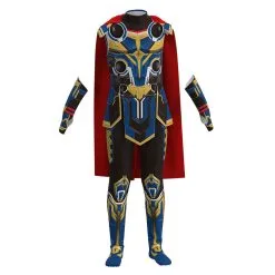 Fandombuy Kids Children Thor: Love And Thunder Thor Cosplay Costume Jumpsuit Cloak Outfits Halloween Carnival Suit