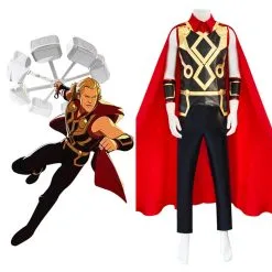 INSWEAR What If Thor Cosplay Costume Shirt Pants Cloak Outfits Halloween Carnival Suit