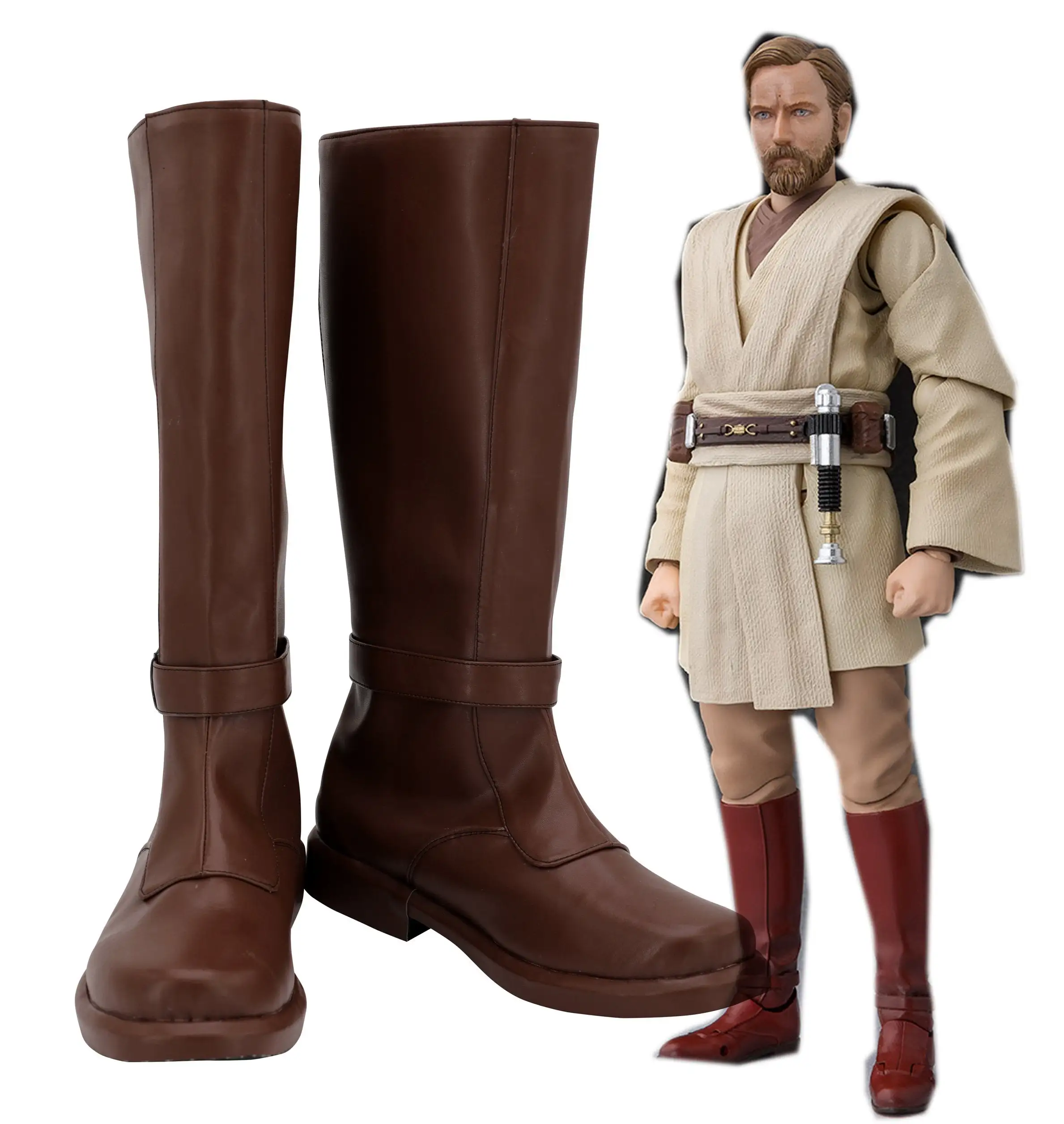 CosplaySky Star Wars Jedi Obi Wan Kenobi Cosplay Shoes 3 CosplaySky Star Wars Jedi Obi Wan Kenobi Cosplay Shoes