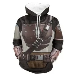 New Cosplaysky Unisex Star Wars Hoodie The Mandalorian Cosplay Hooded Pullover Sweatshirt Cosplay Costume
