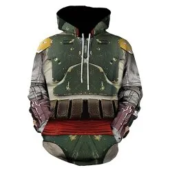 New Cosplaysky Unisex Star Wars Hoodies 3D Print Pullover Sweatshirt Outfit Boba Fett Cosplay Casual Outerwear
