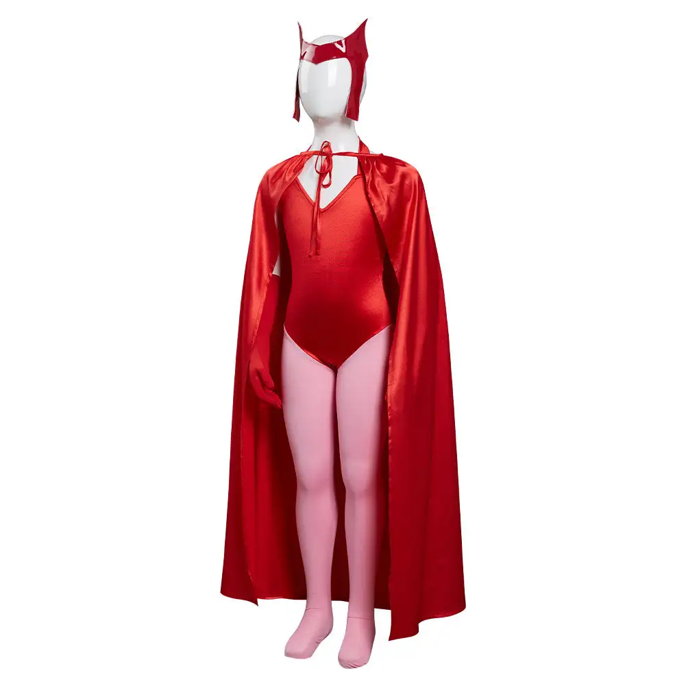NewCosplay WandaVision Scarlet Witch Wanda Maximoff Costume For Kids Children Cosplay Costume 5 NewCosplay WandaVision Scarlet Witch Wanda Maximoff Costume For Kids Children Cosplay Costume - Image 3