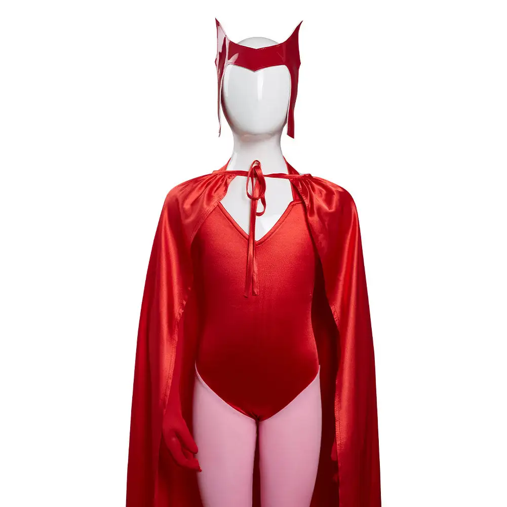 NewCosplay WandaVision Scarlet Witch Wanda Maximoff Costume For Kids Children Cosplay Costume 8 NewCosplay WandaVision Scarlet Witch Wanda Maximoff Costume For Kids Children Cosplay Costume - Image 6