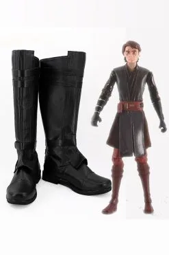 NewCosplay Star Wars Anakin Skywalker Black Boots Cosplay Shoes 8 NewCosplay Star Wars Anakin Skywalker Black Boots Cosplay Shoes -Costumes Cosplay Sales 3558 anakin skywalker 2 min