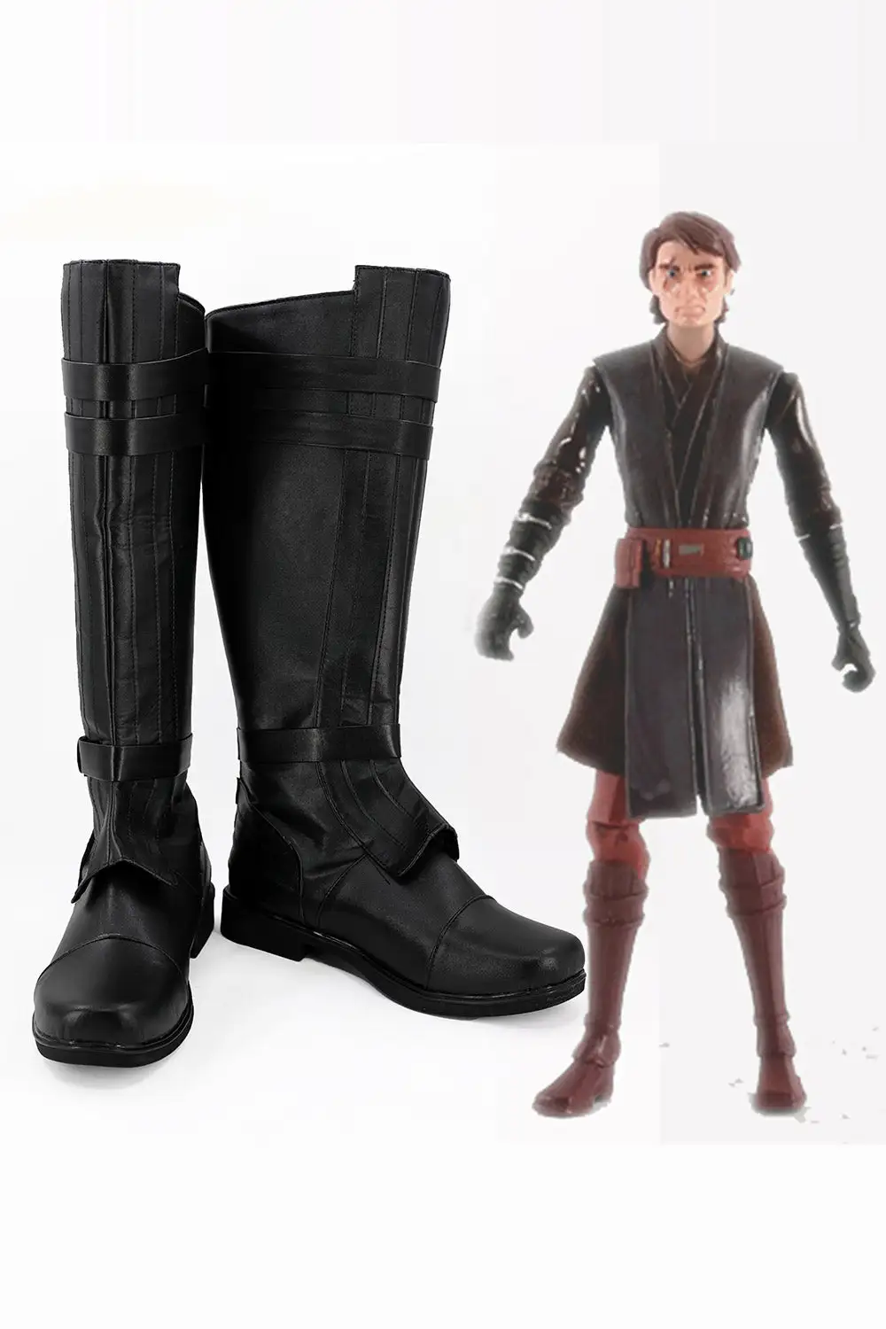 NewCosplay Star Wars Anakin Skywalker Black Boots Cosplay Shoes 5 NewCosplay Star Wars Anakin Skywalker Black Boots Cosplay Shoes - Image 3