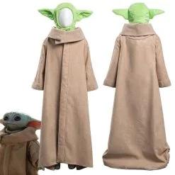 NewCosplay The Mandalorian -Baby Yoda Robe Hat Outfits Halloween Carnival Suit Cosplay Costume For Kids