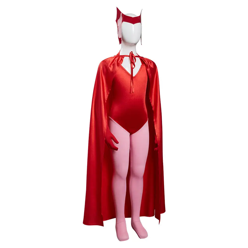 NewCosplay WandaVision Scarlet Witch Wanda Maximoff Costume For Kids Children Cosplay Costume 7 NewCosplay WandaVision Scarlet Witch Wanda Maximoff Costume For Kids Children Cosplay Costume - Image 5
