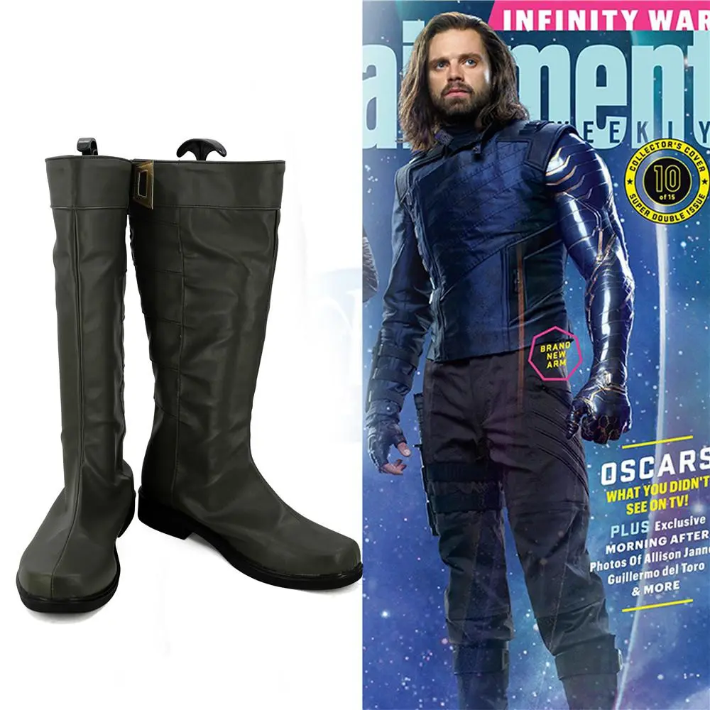 CosplaySky Avengers 3 Infinity War Winter Soldier Bucky Barnes Cosplay Shoes Boots 4 CosplaySky Avengers 3 Infinity War Winter Soldier Bucky Barnes Cosplay Shoes Boots - Image 2