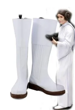 New Cosplaysky Star Wars Pricess Leia Cosplay Shoes Boots White