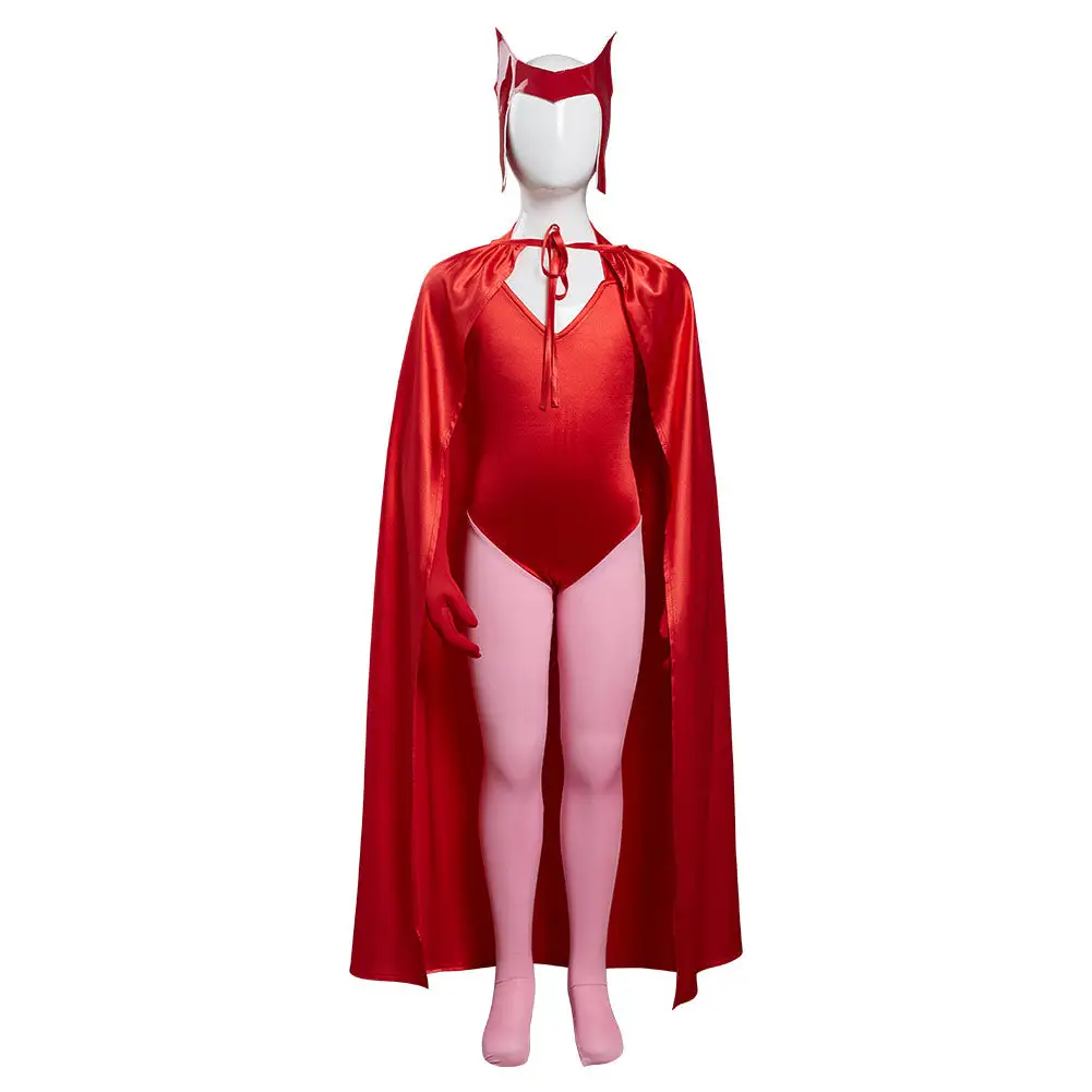 NewCosplay WandaVision Scarlet Witch Wanda Maximoff Costume For Kids Children Cosplay Costume 4 NewCosplay WandaVision Scarlet Witch Wanda Maximoff Costume For Kids Children Cosplay Costume - Image 2