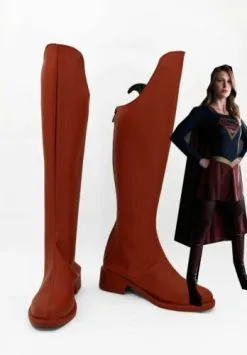 New Cosplaysky Supergirl Kara Danvers Red Boots Cosplay Shoes