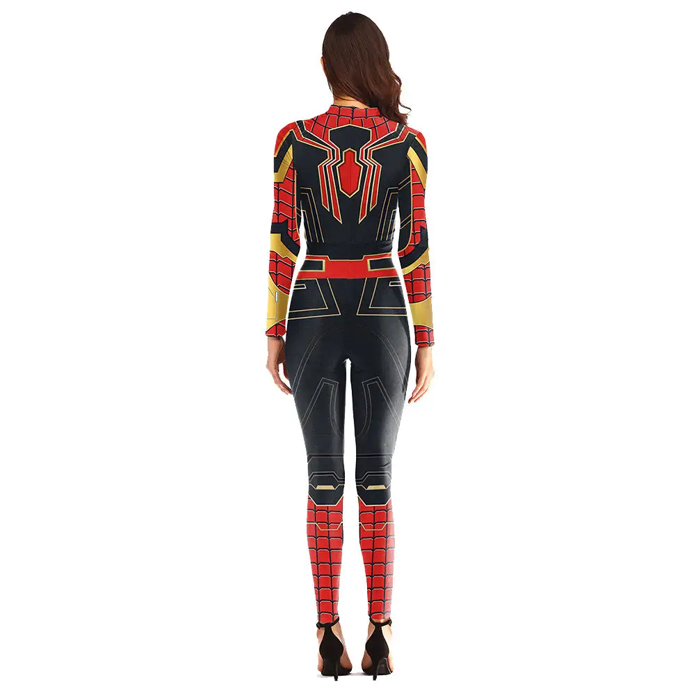 NewCosplay Iron Spider-Man Women Jumpsuit Outfits Halloween Carnival Suit Cosplay Costume 4 NewCosplay Iron Spider-Man Women Jumpsuit Outfits Halloween Carnival Suit Cosplay Costume - Image 2