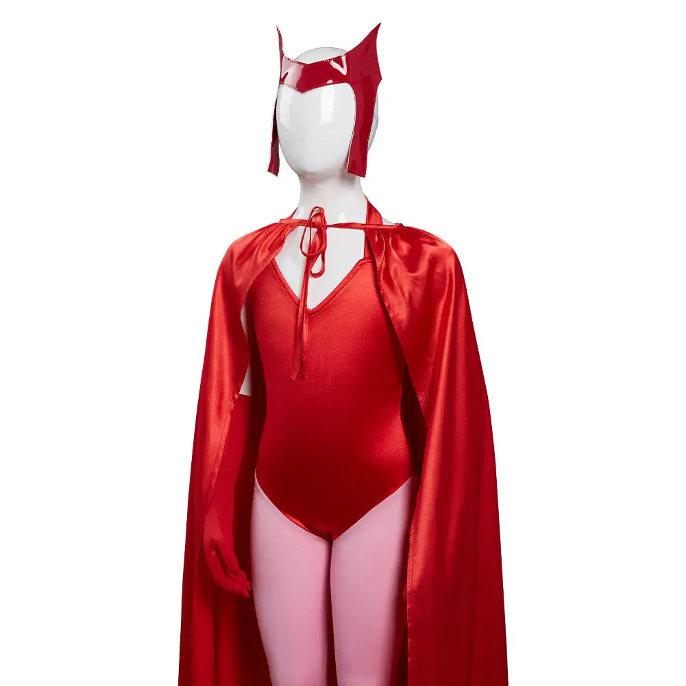 NewCosplay WandaVision Scarlet Witch Wanda Maximoff Costume For Kids Children Cosplay Costume 9 NewCosplay WandaVision Scarlet Witch Wanda Maximoff Costume For Kids Children Cosplay Costume - Image 7
